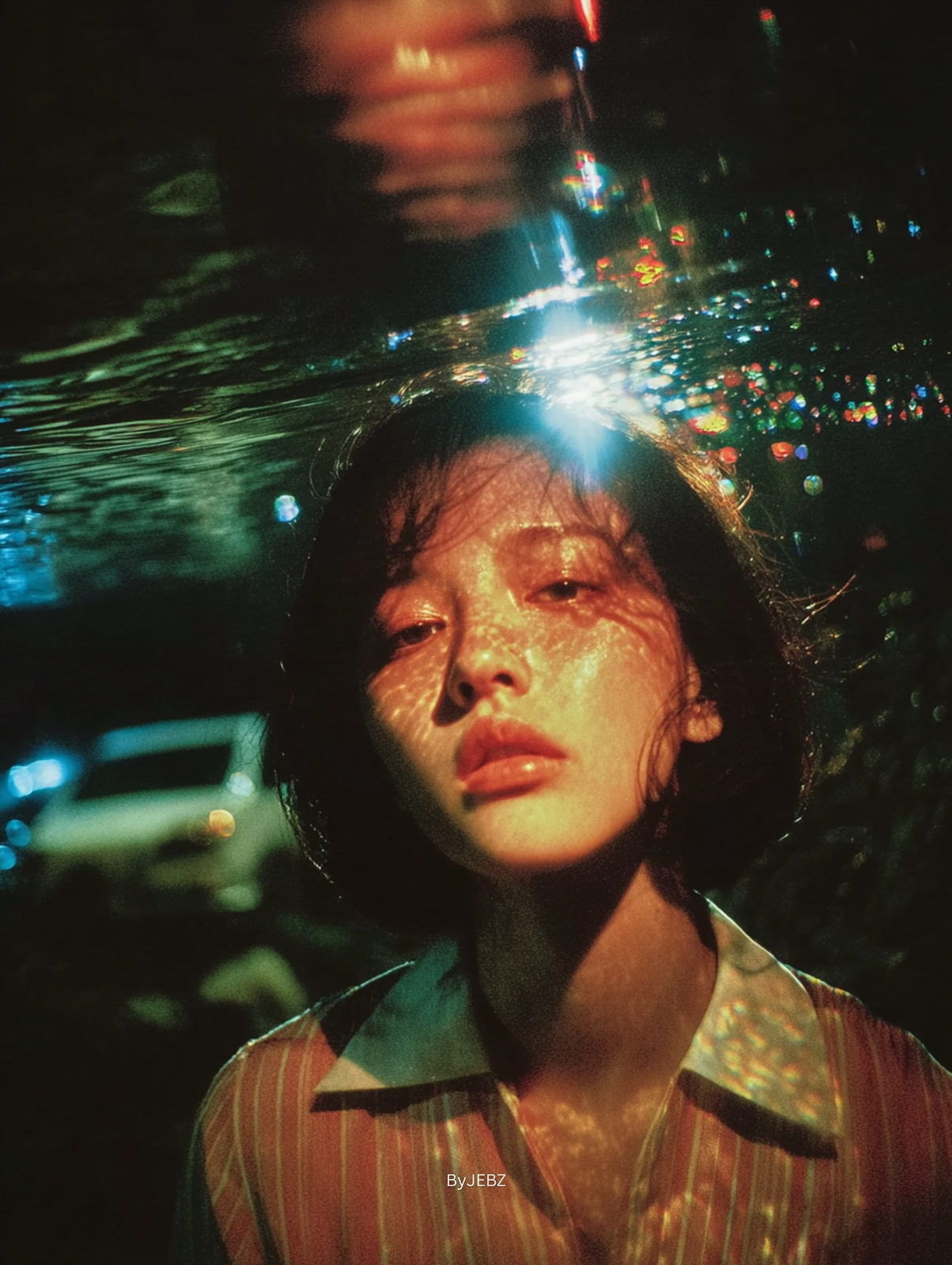 Dreamy Night Garden Double Exposure