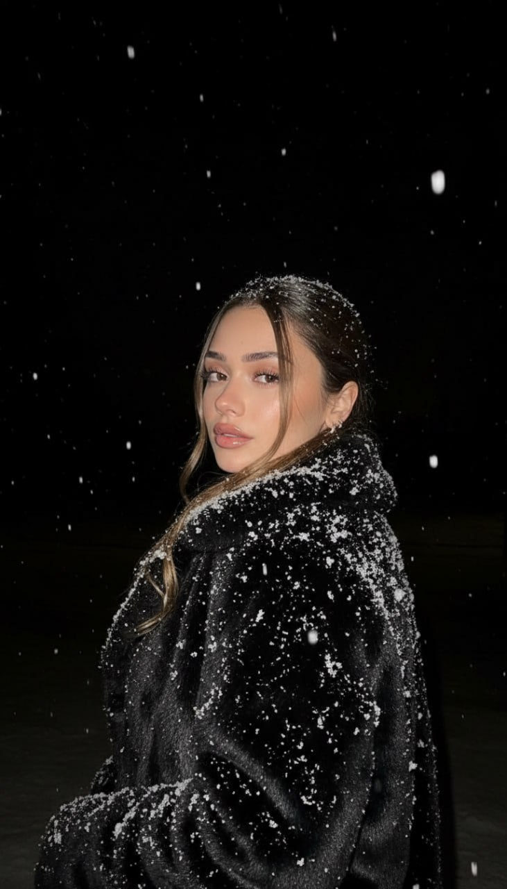 Snowy Night Flash Portrait