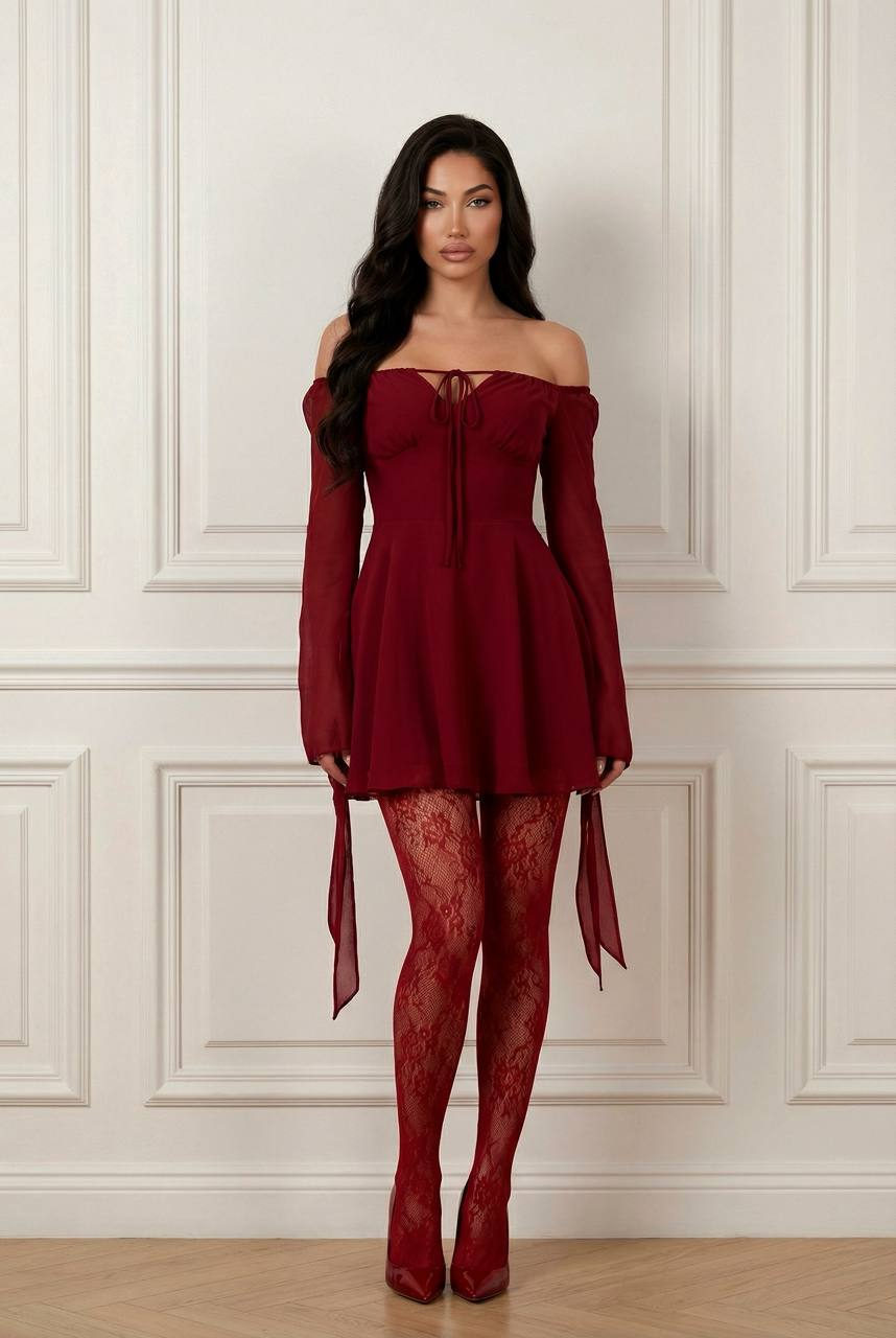 Crimson Elegance Fashion Portrait