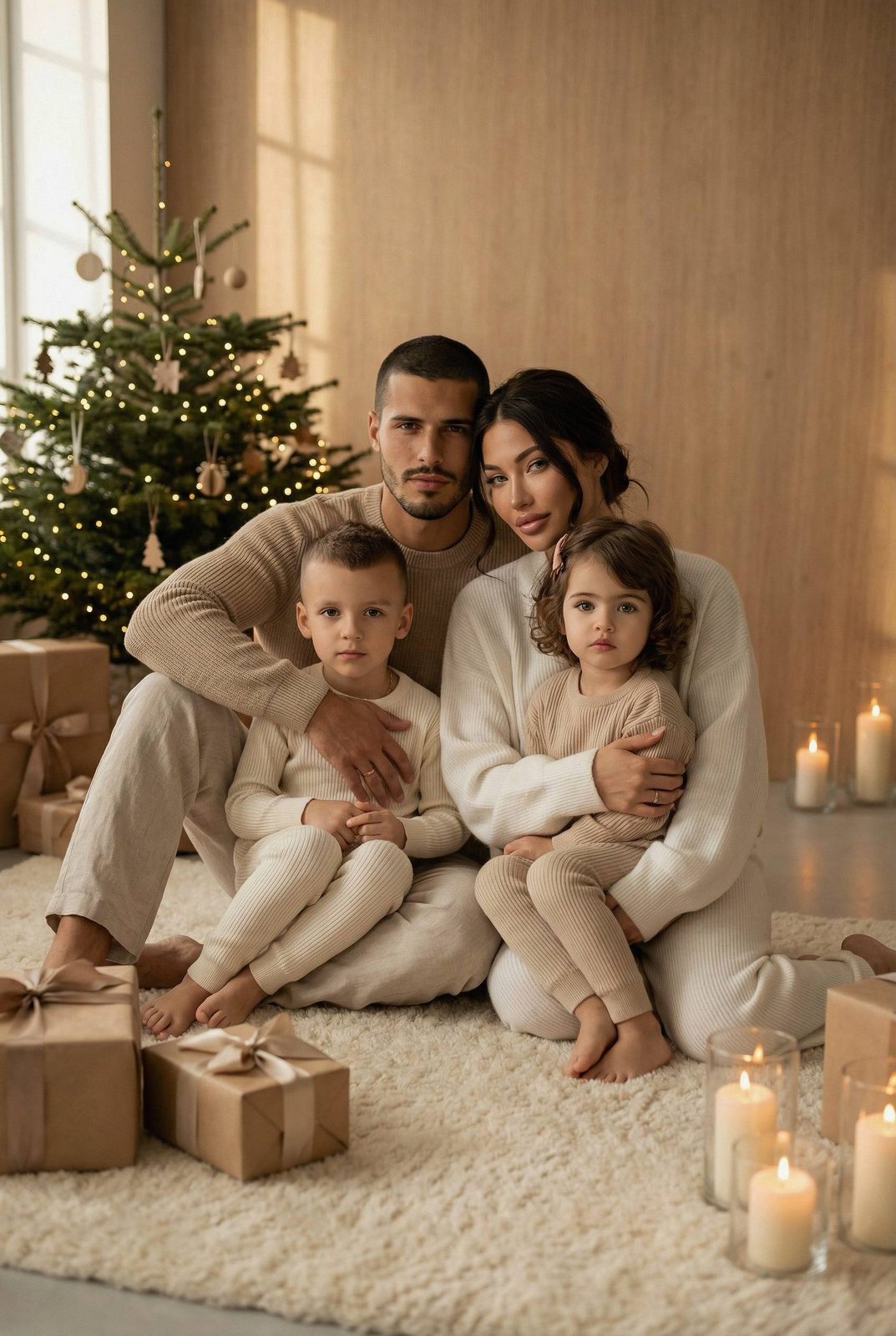 Cozy Christmas Family Studio Portrait