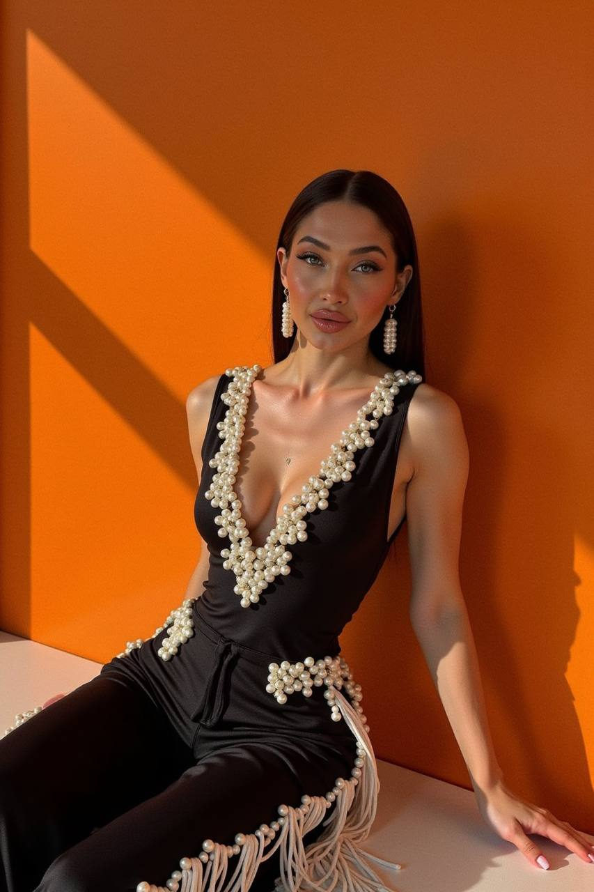 Pearl Jumpsuit High Fashion Editorial