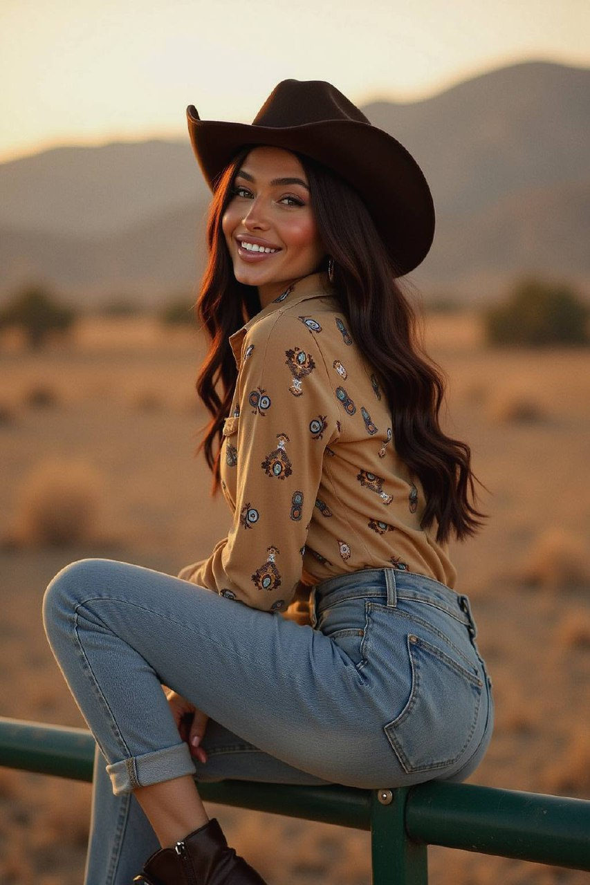 Western Sunset Fashion Portrait