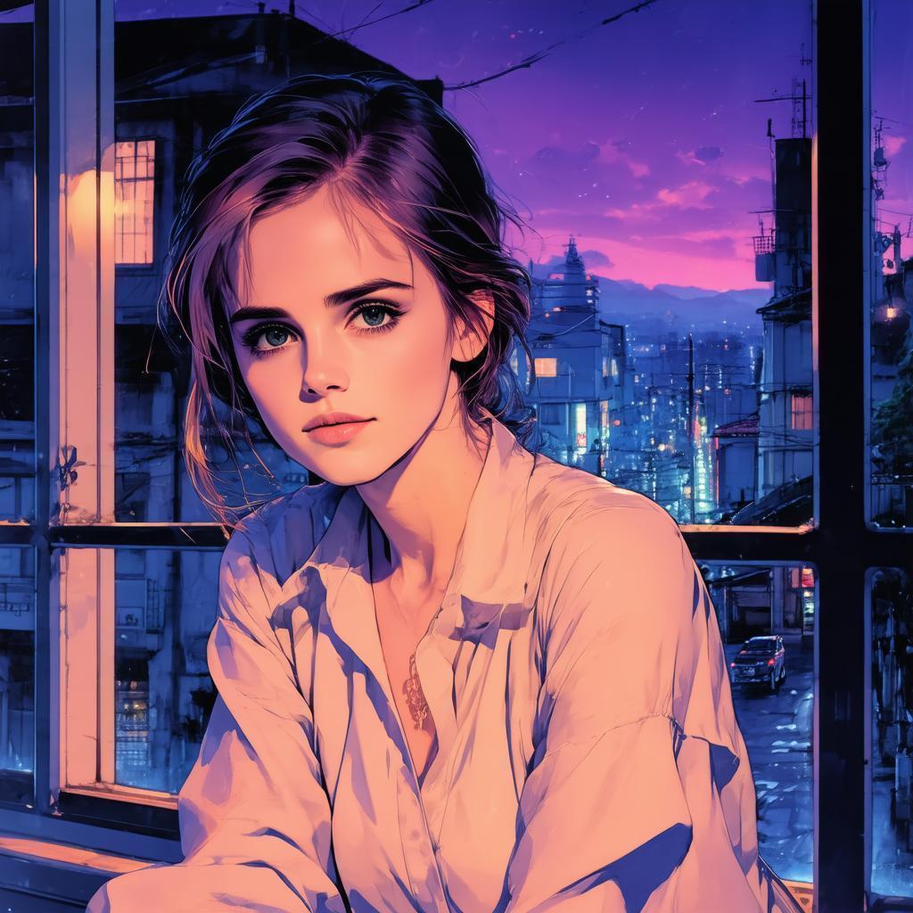 Emma Watson by the Window in Anime Tokyo