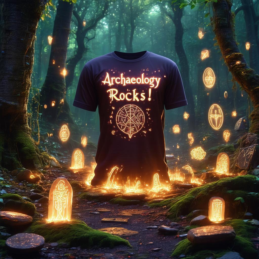 Archaeology Rocks Shirt With Glowing Runes