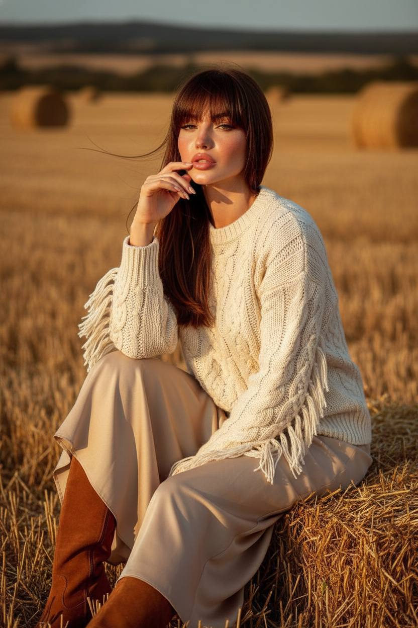 Golden Hour Country Chic Portrait
