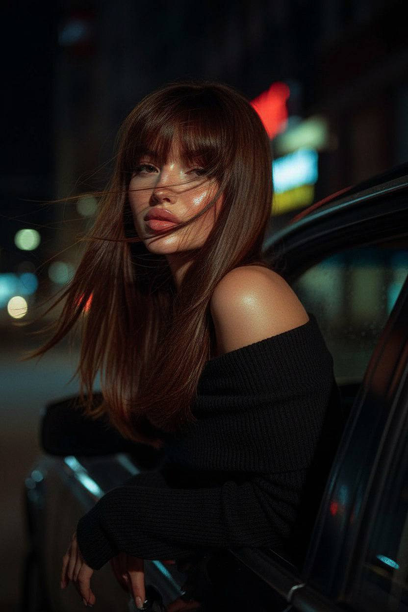 Dark Dreamy Vintage Car Window Night
