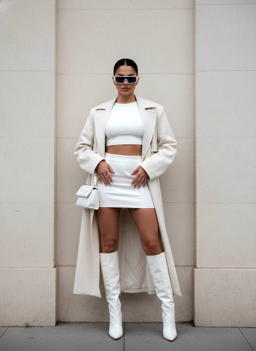 Pure White Minimalist Street Portrait