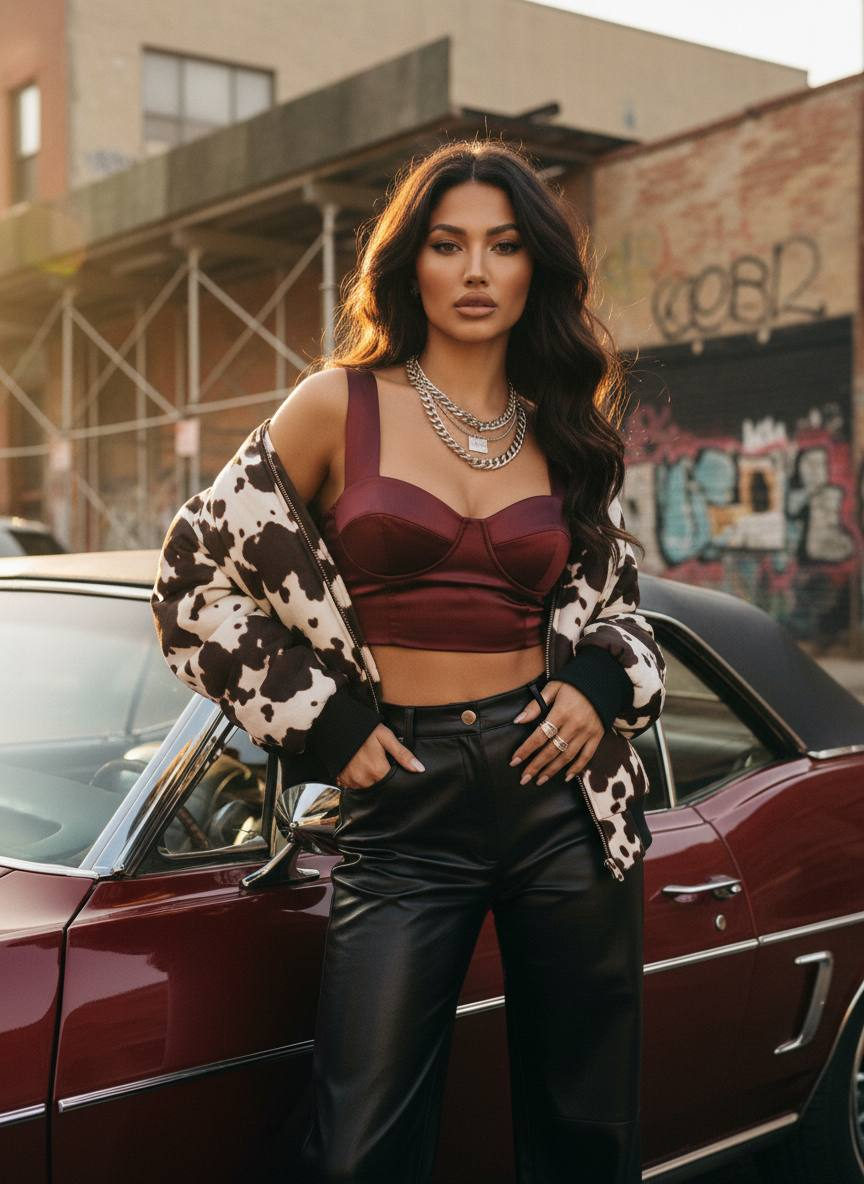 Vintage Car Street Fashion Editorial