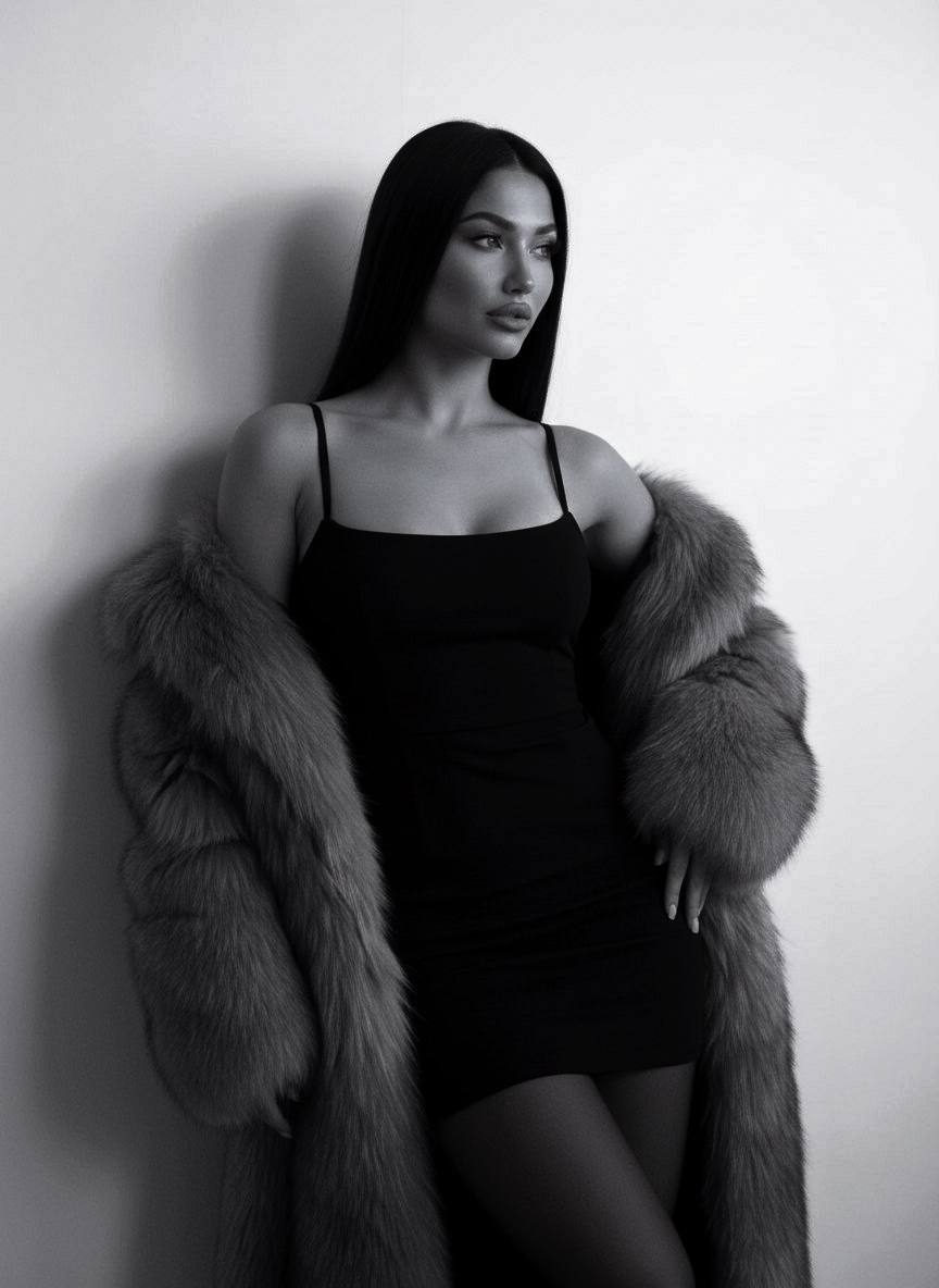 Fur Coat Noir Portrait