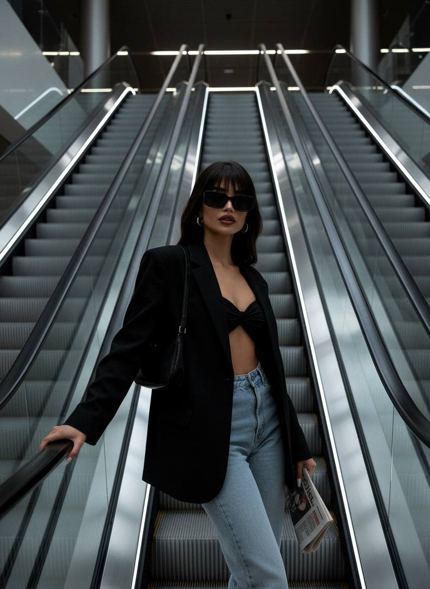Escalator Noir Fashion