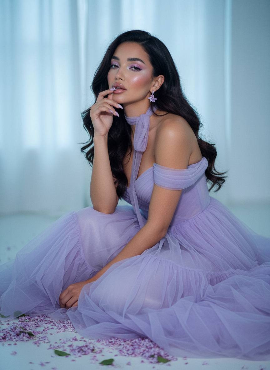 Ethereal Lilac Tulle Portrait
