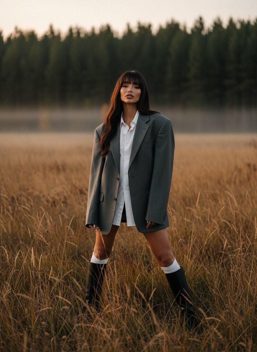 Cinematic Forest Fashion Portrait