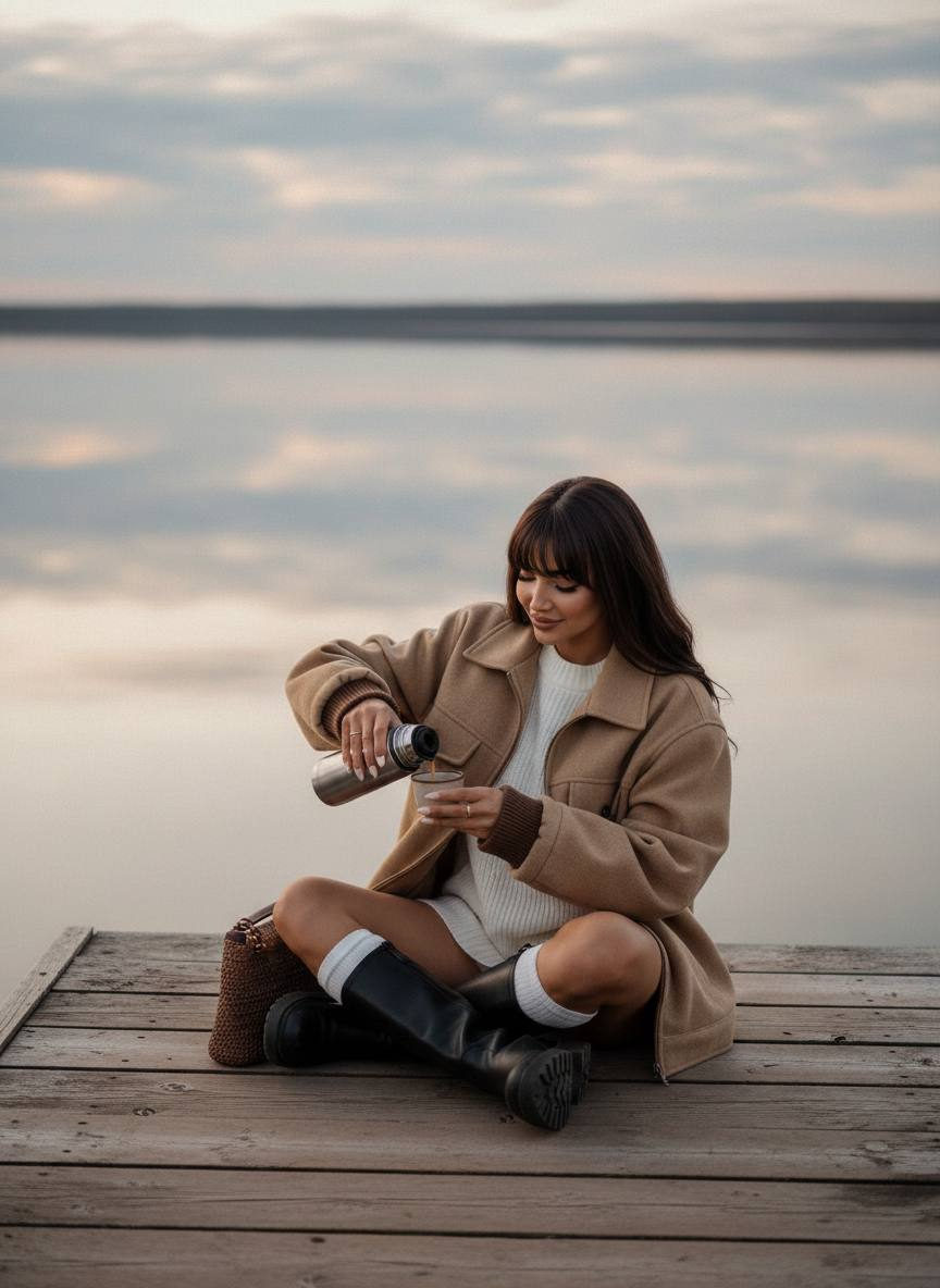 Cozy Lakeside Tea Moment