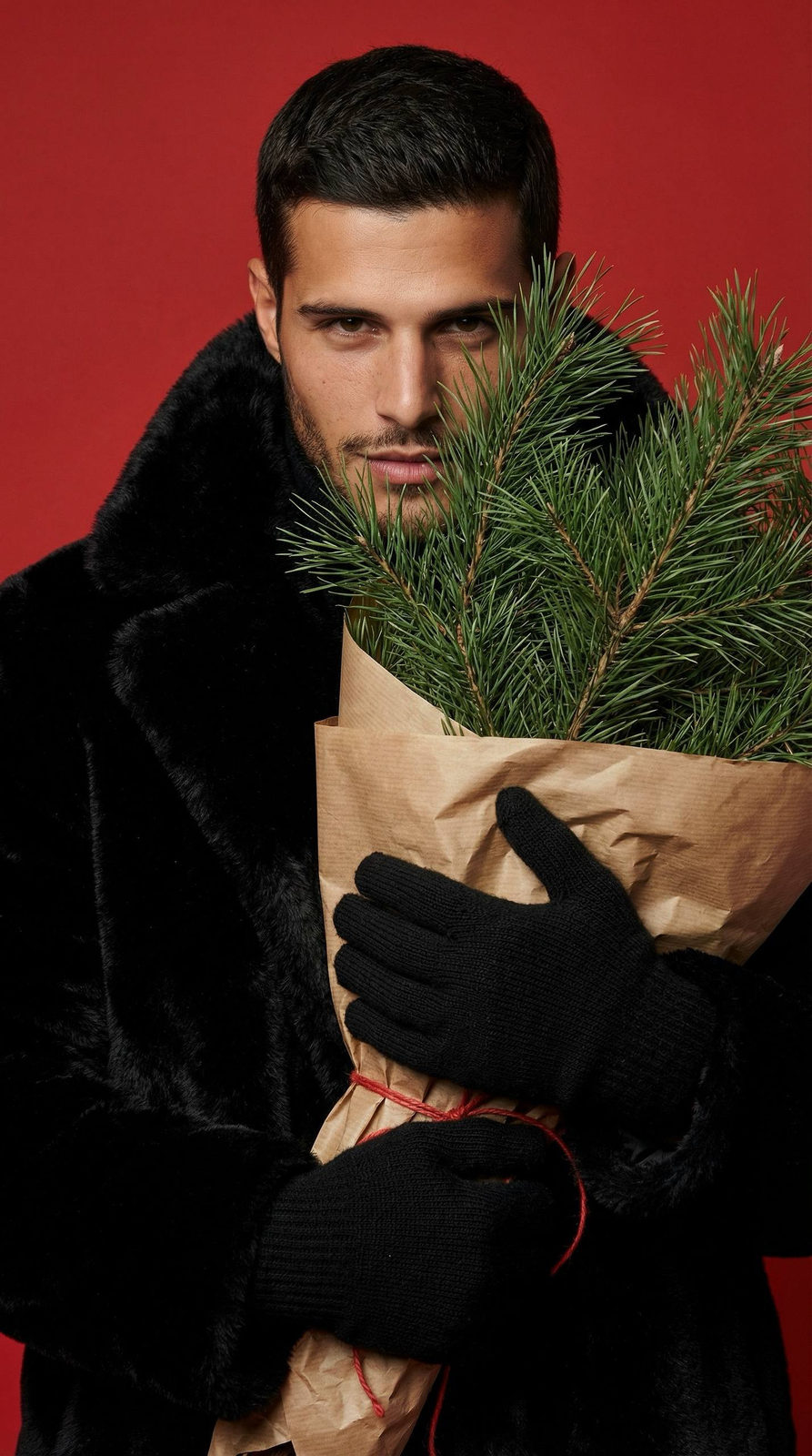 Mischievous Man with Pine Bundle