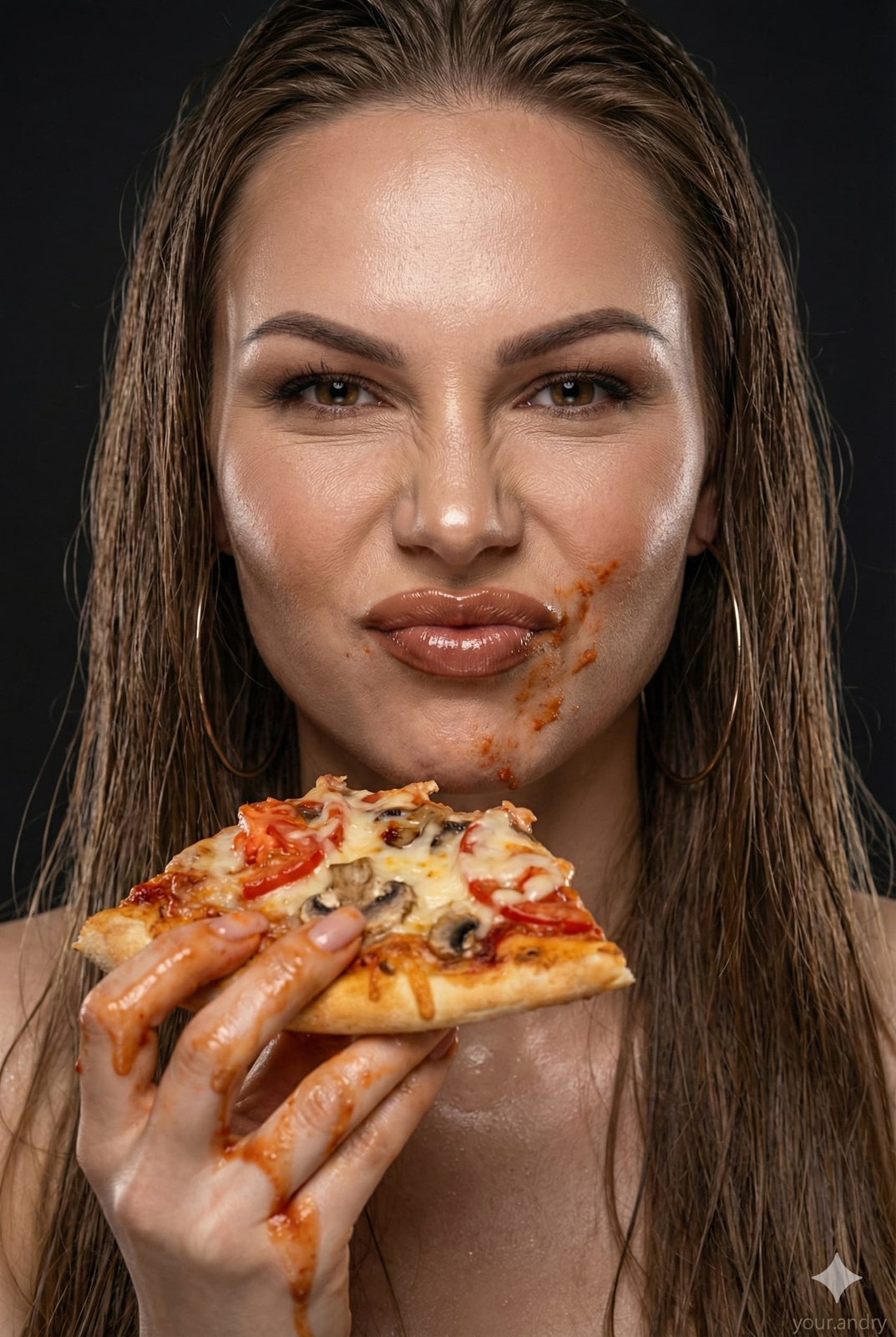 Pizza Girl Vogue Portrait