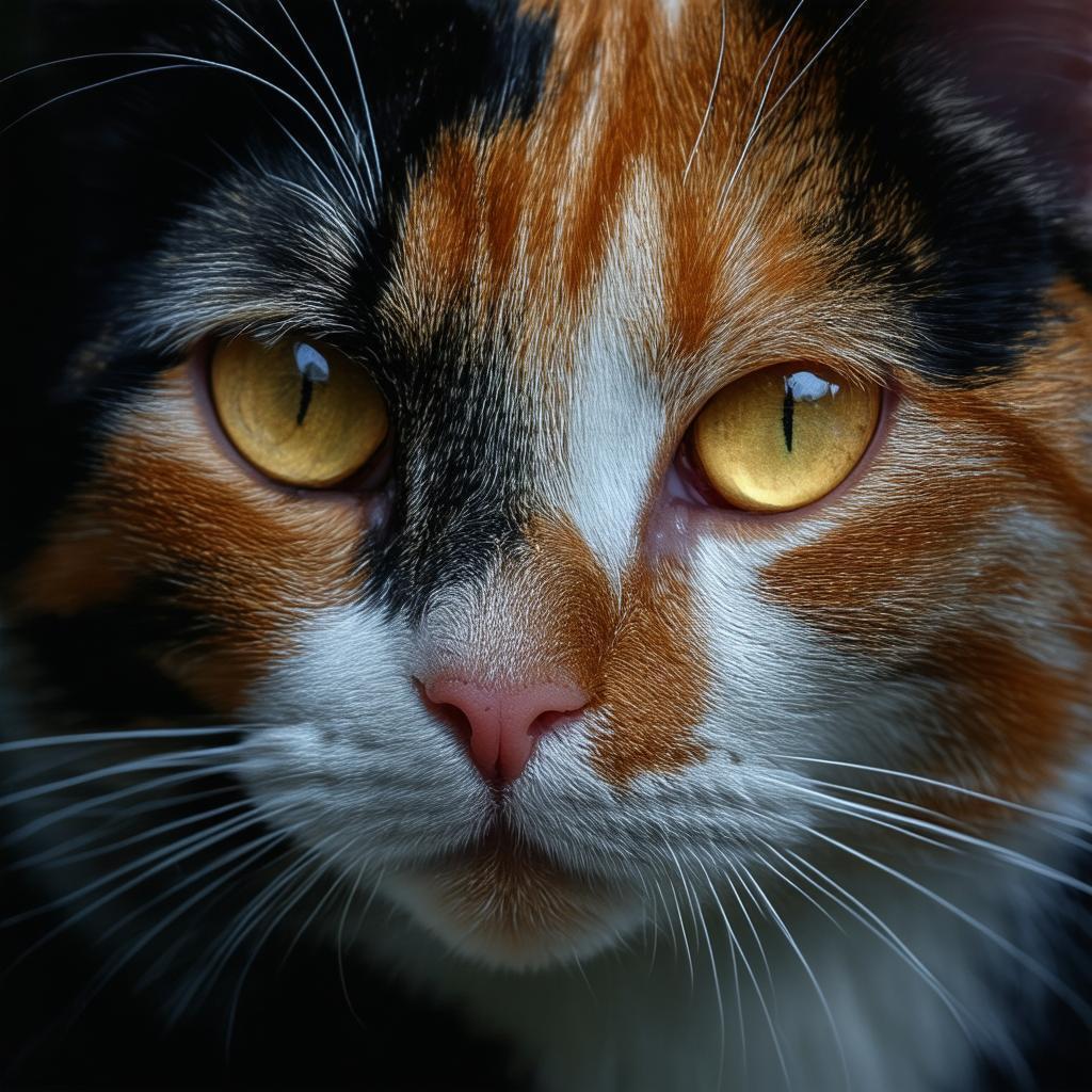 Calico Cat Closeup on Ektachrome Film