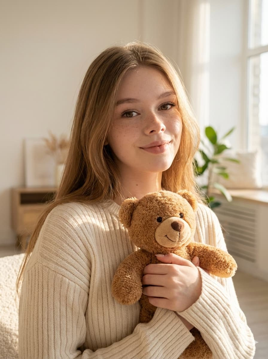 Cozy Girl Portrait Golden Hour