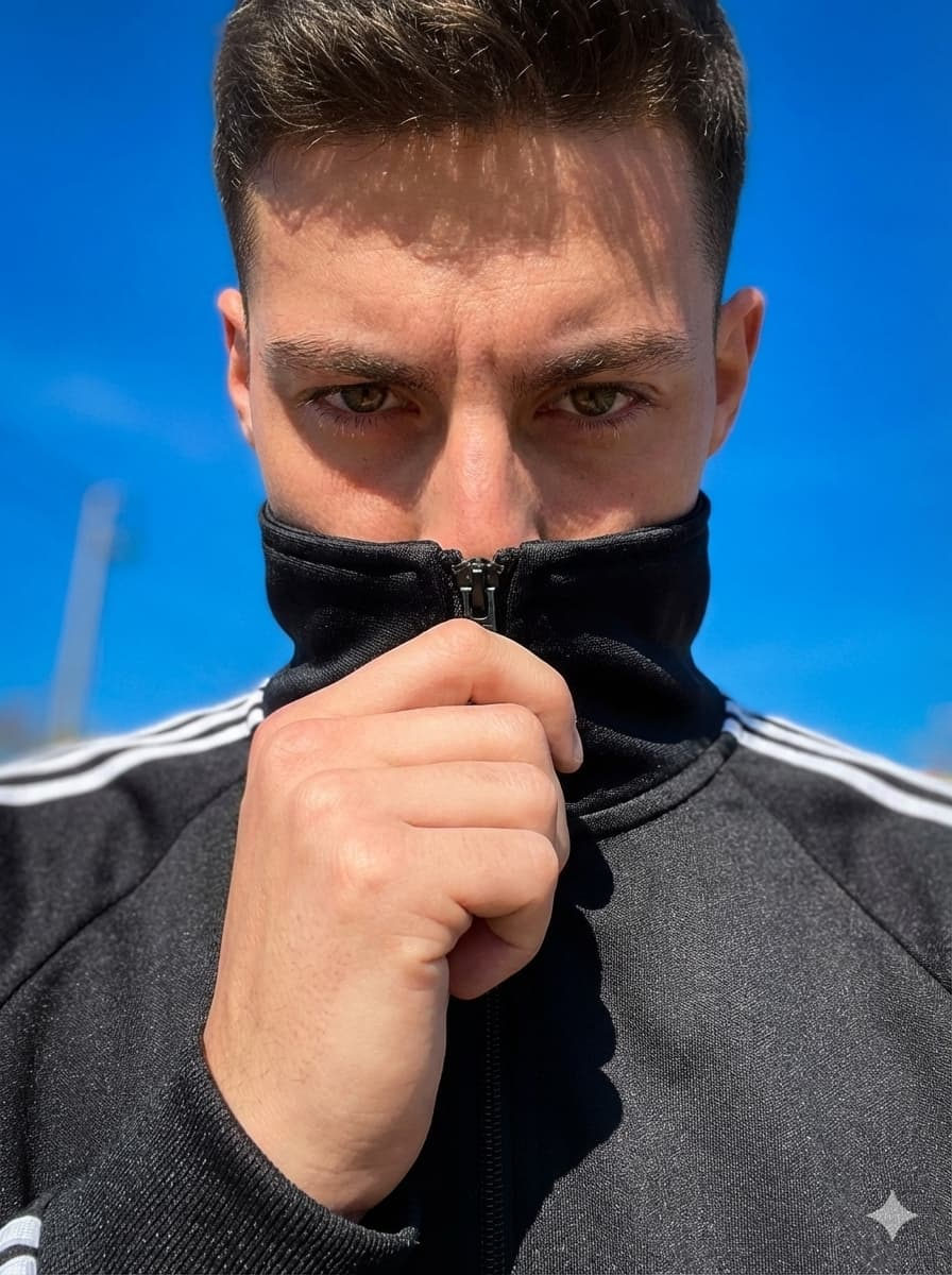 Edgy Collar-Up Portrait Shot