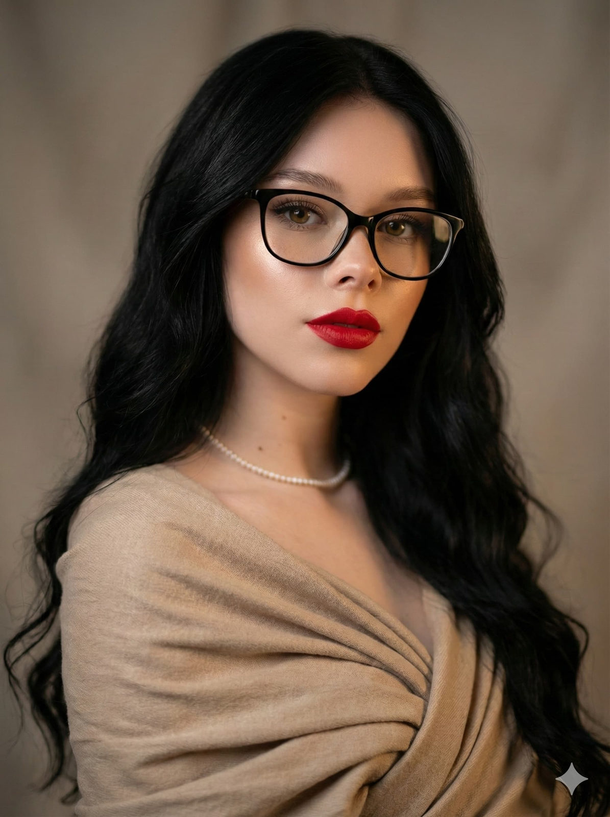 Glamorous Glasses Beauty Portrait