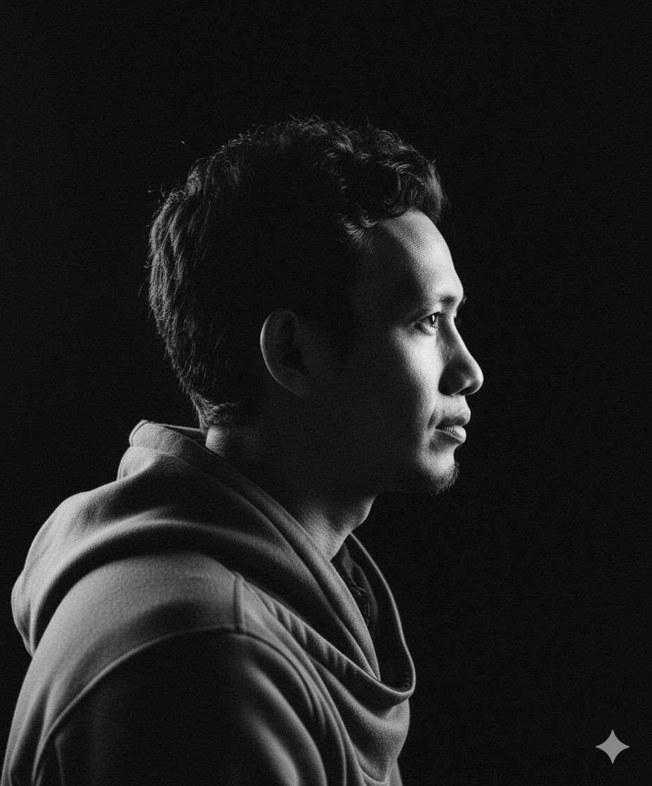 Monochrome Side Profile Light Portrait