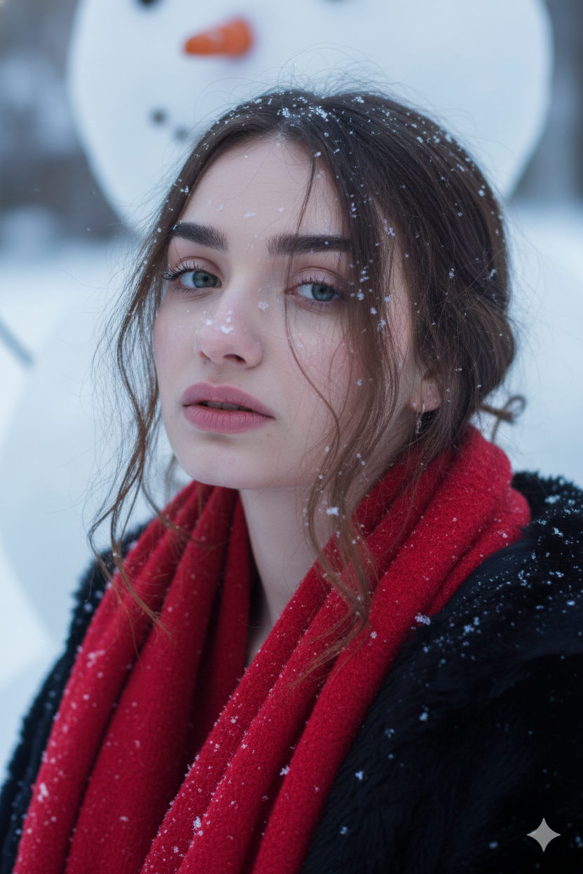 Snow Beauty Gazing Close-Up