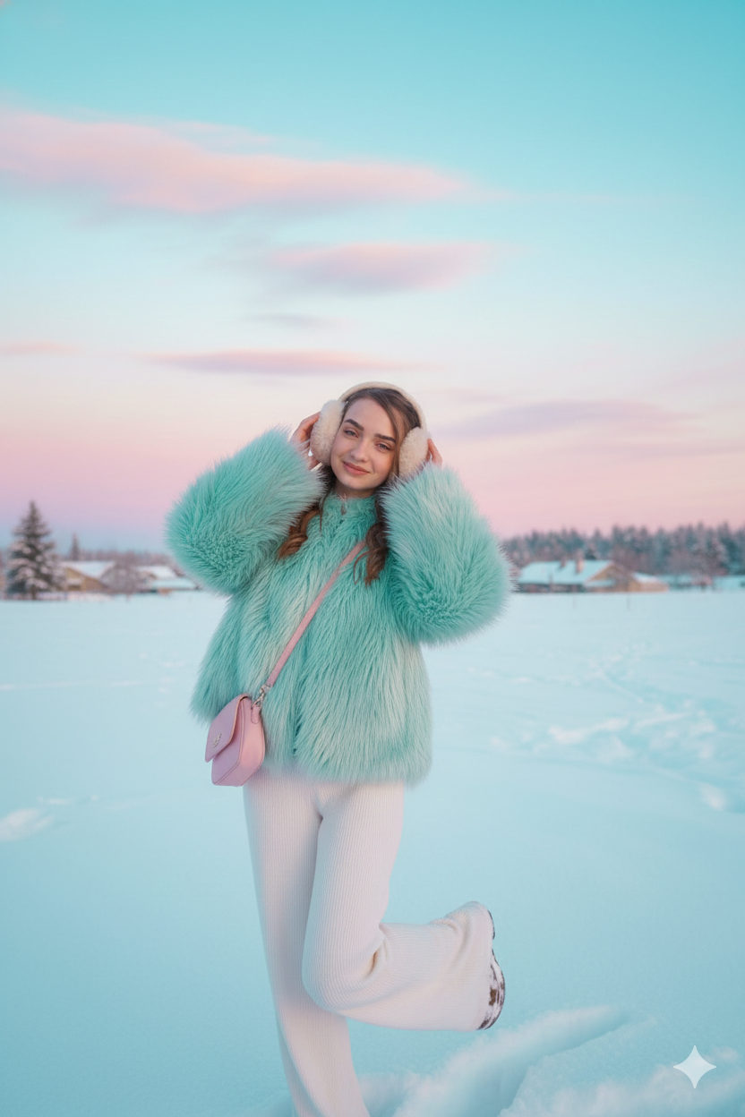 Winter Sunset Fashion Portrait