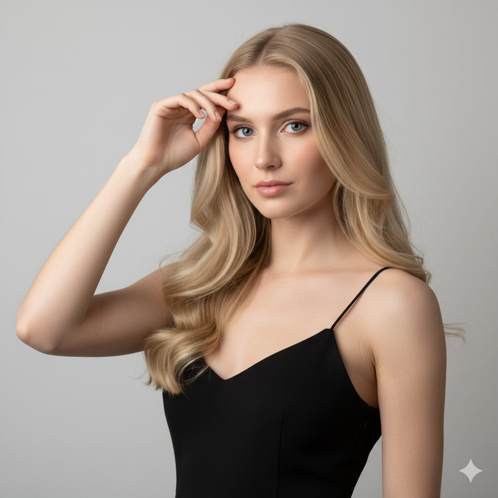Blonde Girl Blue Eyes Portrait