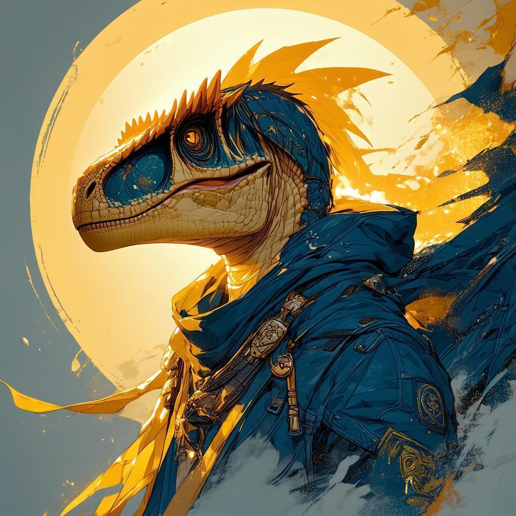 Velociraptor Apex Legends Hero in Vintage Illustration