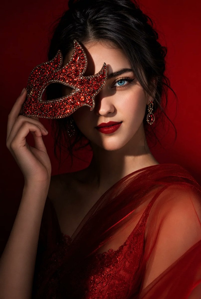 Jeweled Mask Beauty Portrait