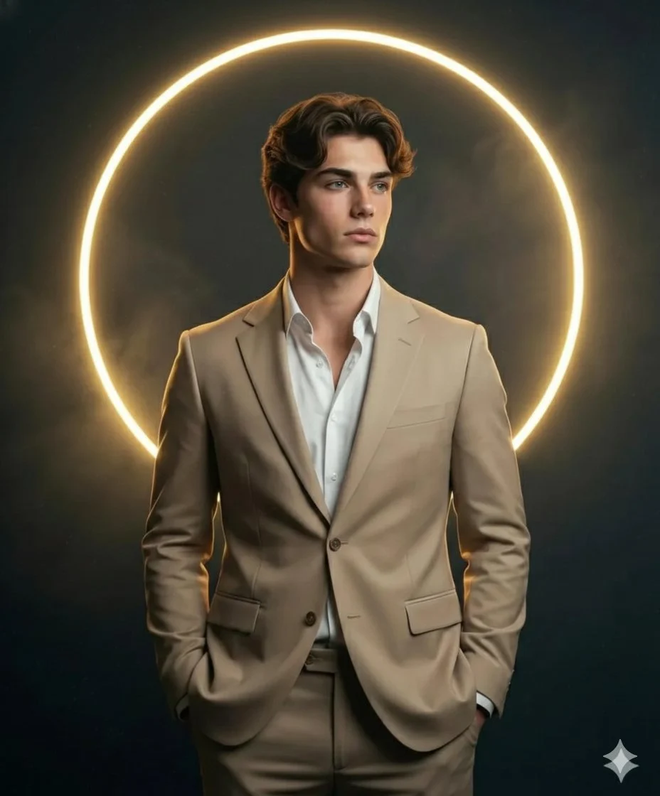 Neon Halo Gentleman Portrait