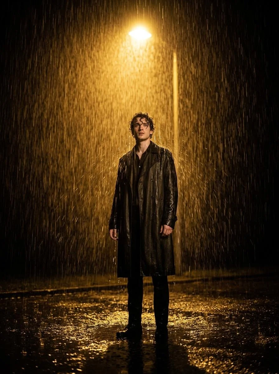 Cinematic Rainy Night Portrait