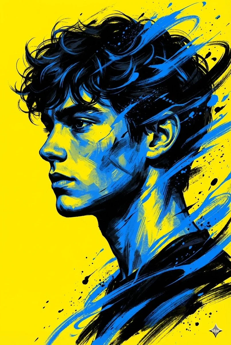 Bold High Contrast Digital Portrait