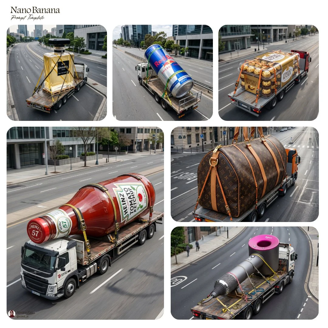 Giant Product Truck Aerial Ad