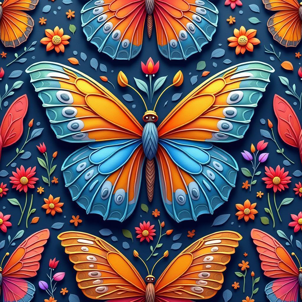 Stop Motion Butterfly Wing Fabric Pattern