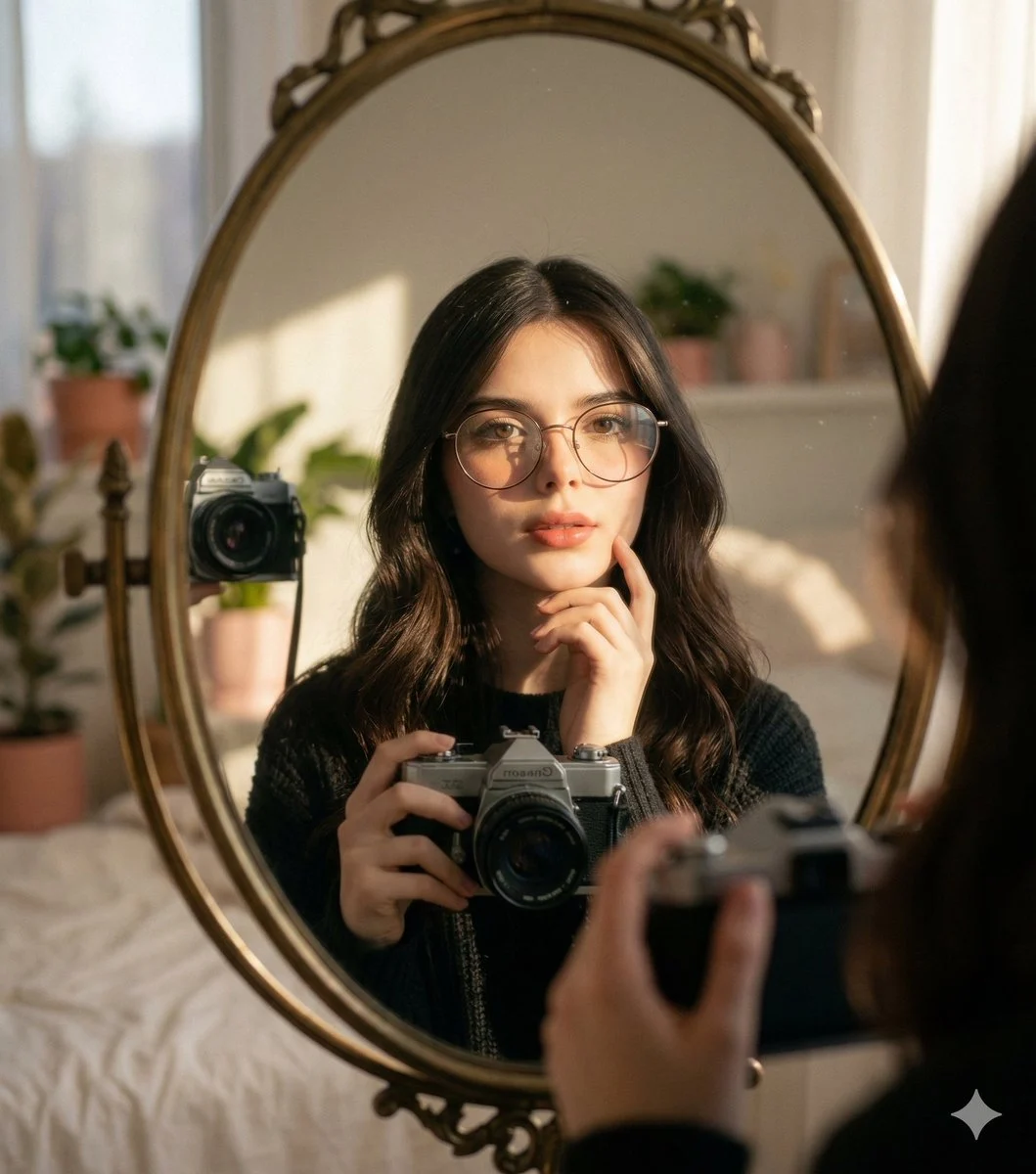 Mirror Self-Portrait in Golden Light