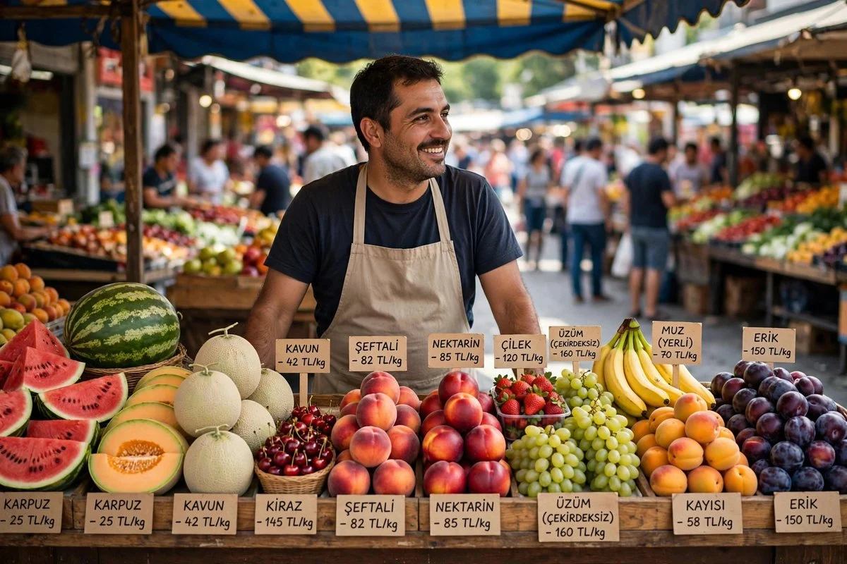 Turkish Fruit Market Stall