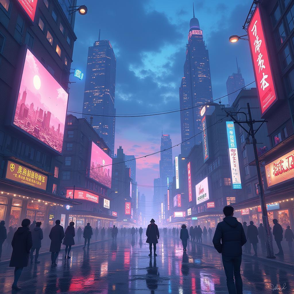 Magical City Lights in Shinkai Style