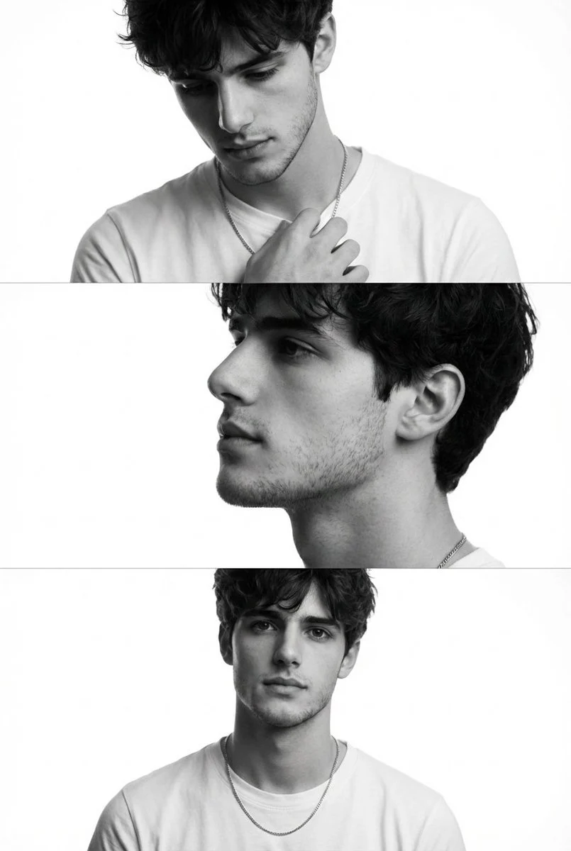 Minimalist Male Fashion Editorial Triptych