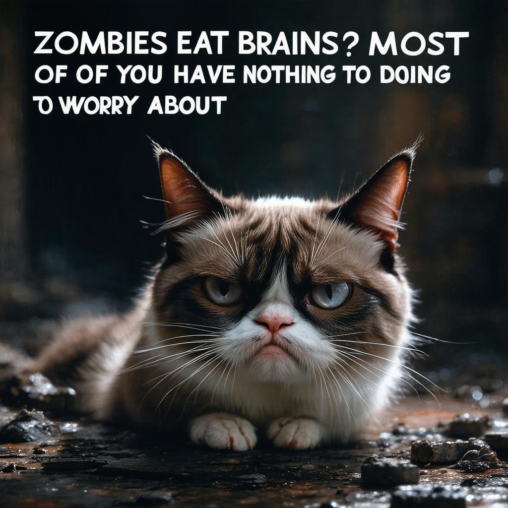 Grumpy Cat Zombie Meme on Gritty Film