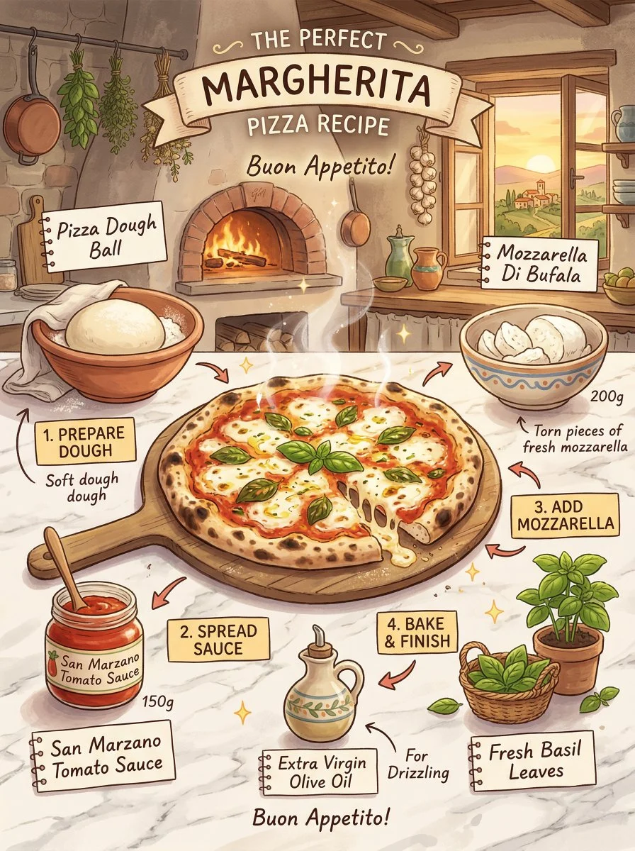 Ghibli-Style Margherita Pizza Recipe