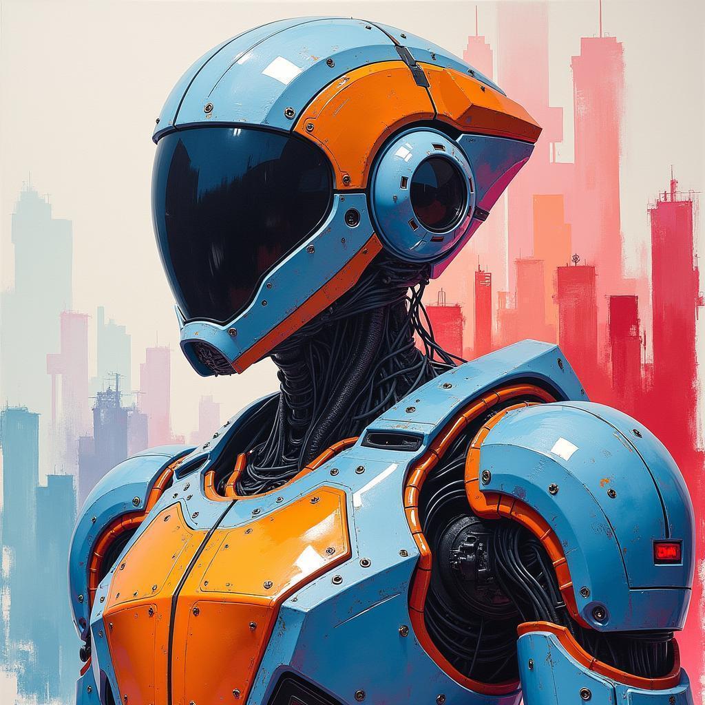 Tempera Robot Guardian of a Future City