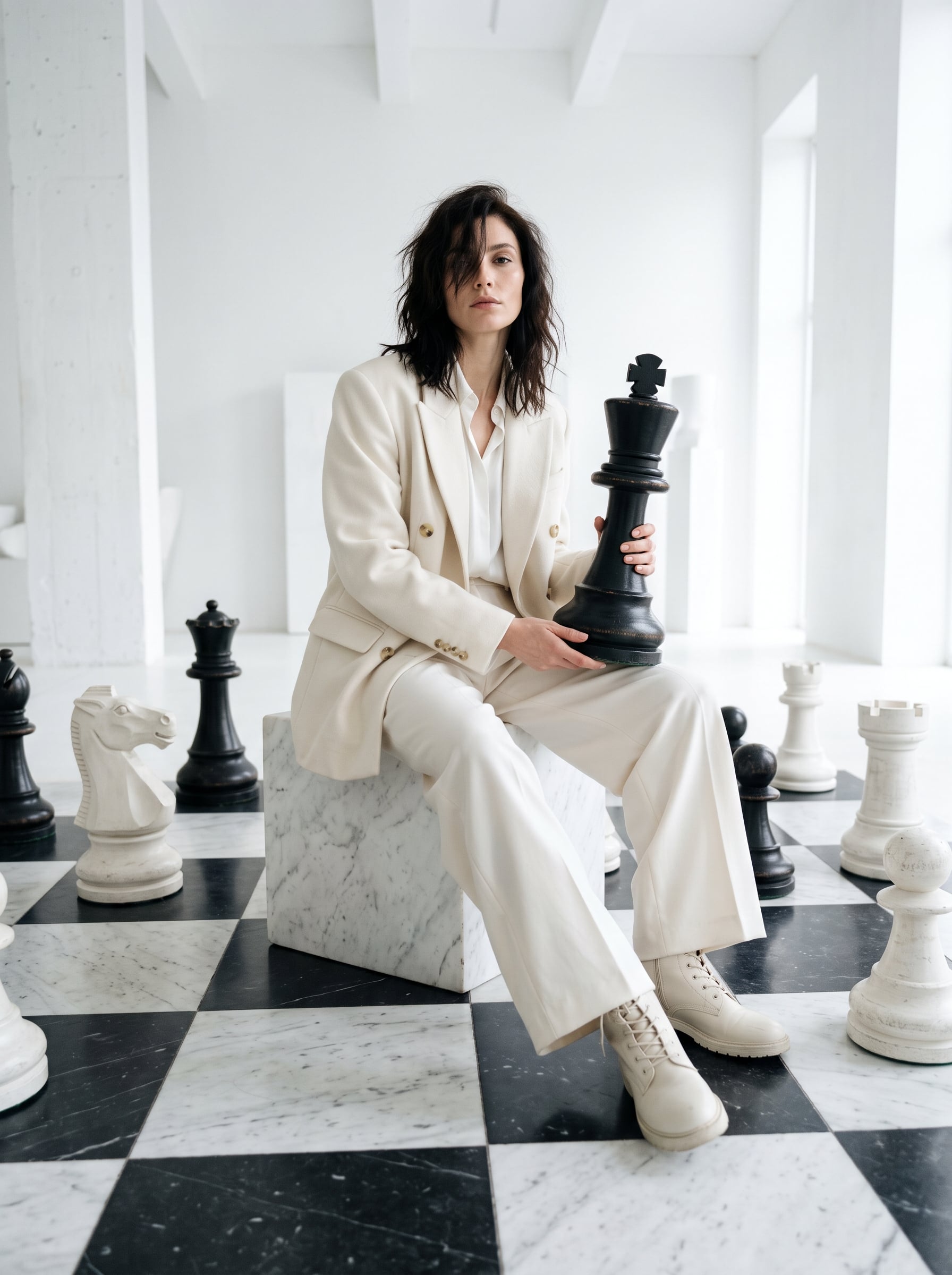 Cinematic Chess Fashion Portrait