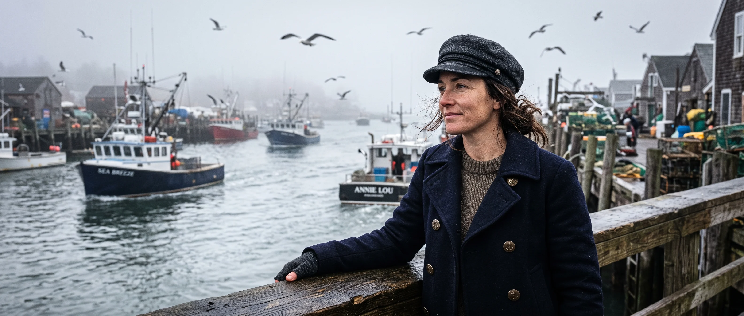 Foggy Village Woman Portrait