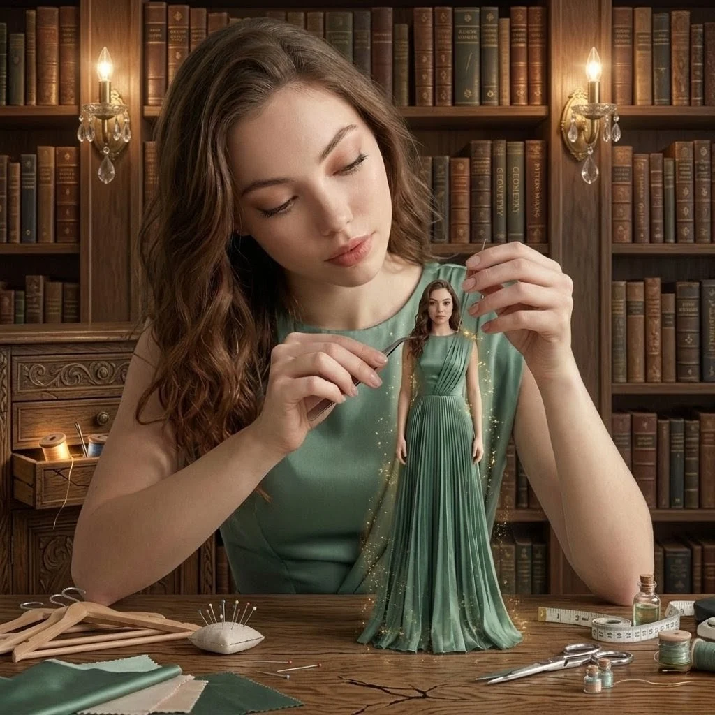 Crafting Miniature Self In Vintage Library