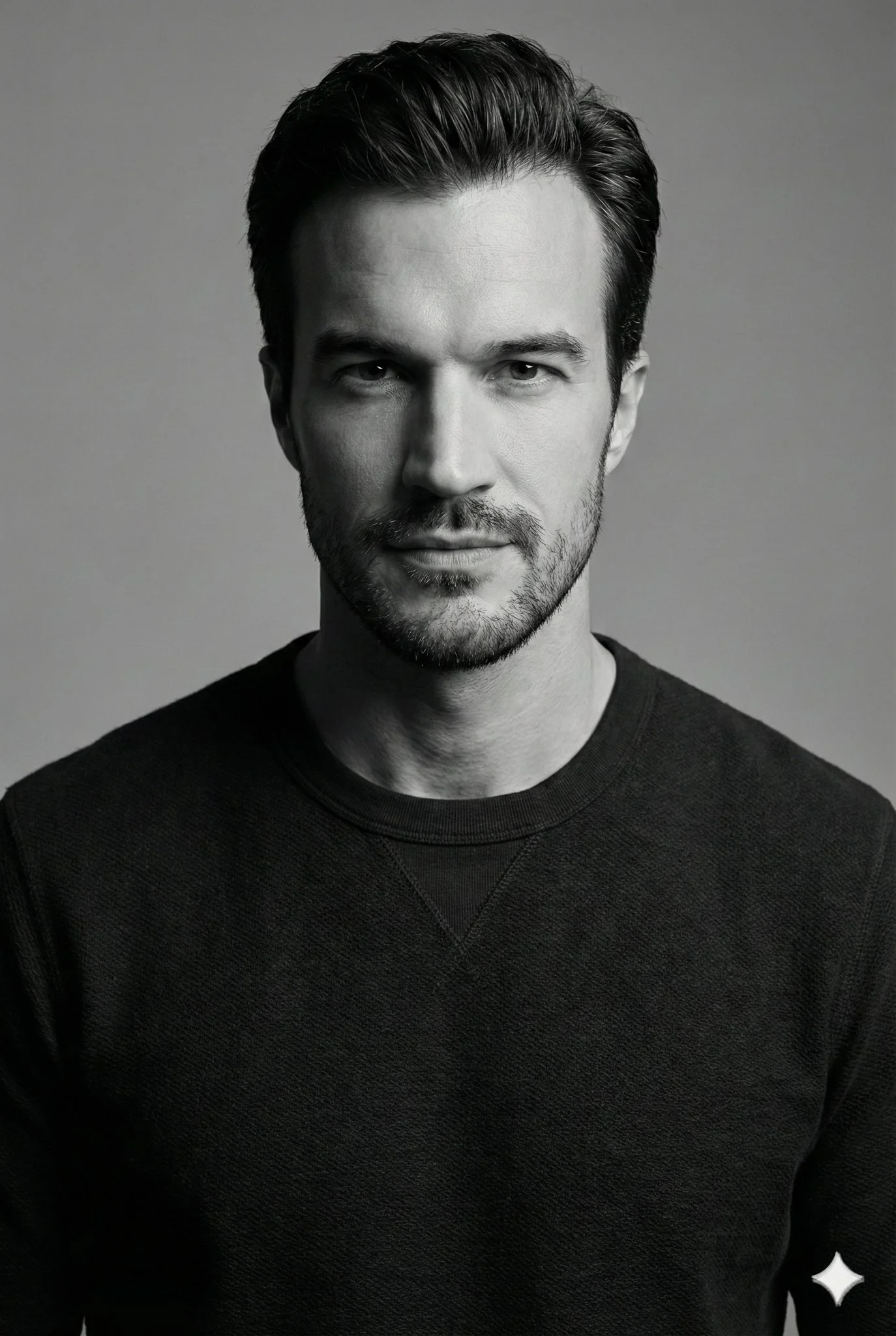 Confident Monochrome Studio Portrait