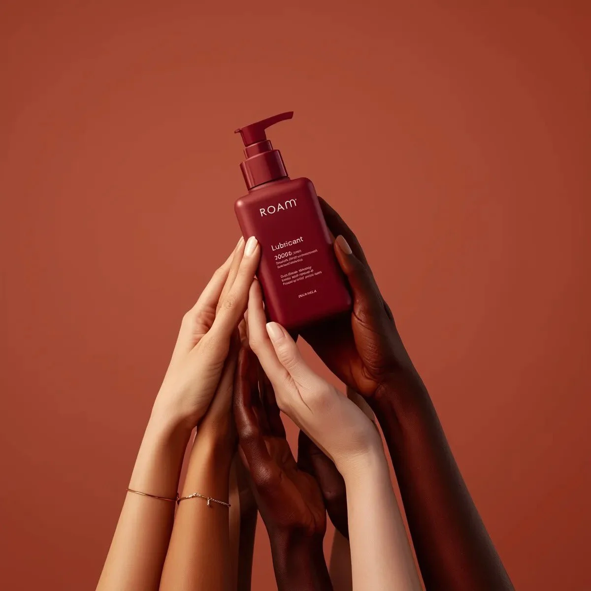 Diverse Hands Luxe Red Bottle