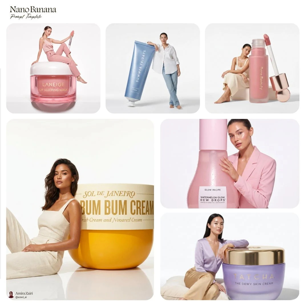 Giant Beauty Product Editorial Shoot