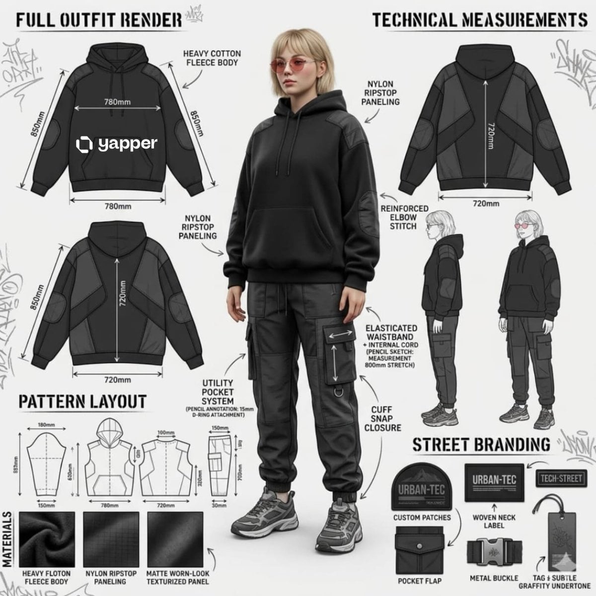 High-End Streetwear Design Sheet