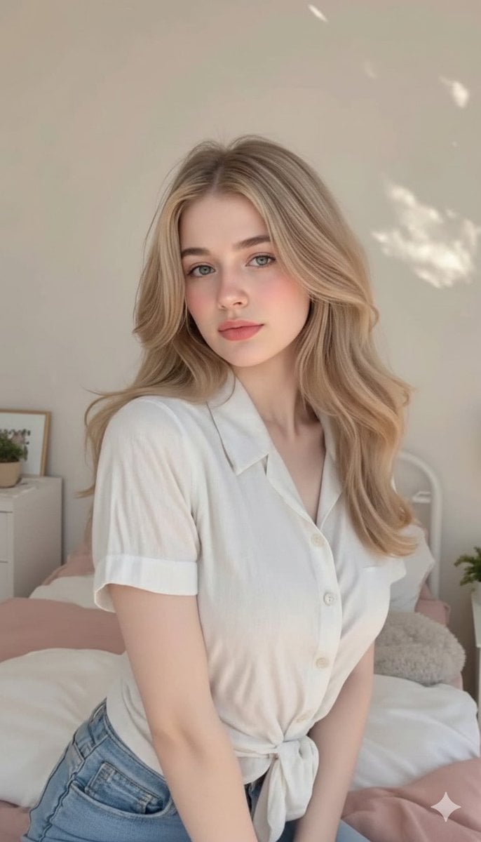Blonde Girl in Cozy Morning Light