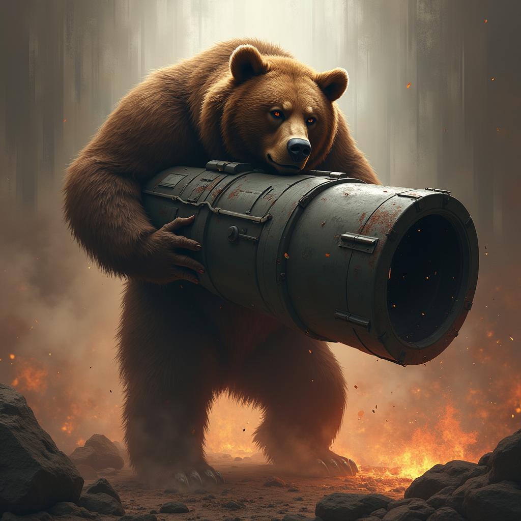 Bear Wielding a Massive Proton Cannon